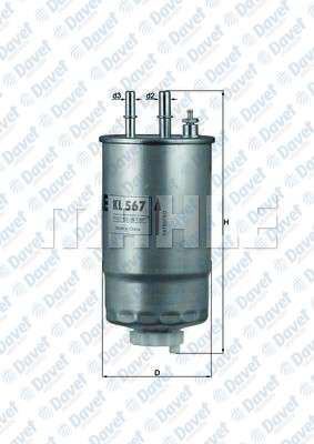 MAHLE KL567 Yakit Filtresi Bipper Fiorino 1.3jtd Alfa 159 Mito Doblo-Fiorino-Linea-Ducato 1.3jtd / 1.9jtd